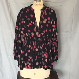 Diane Von Furstenberg silk long sleeve blouse.